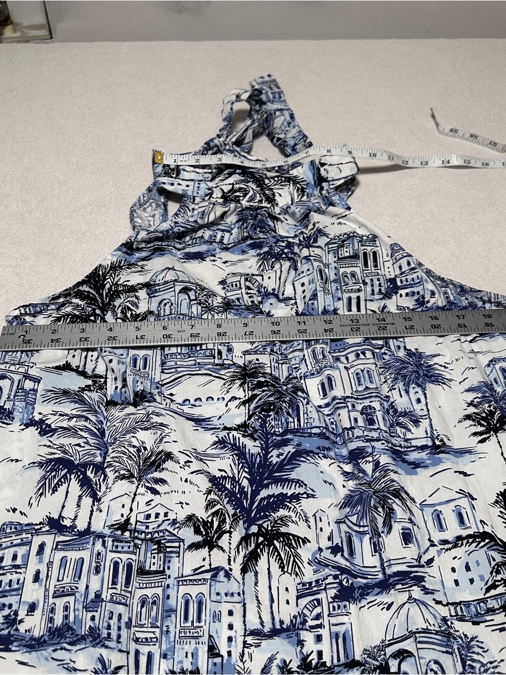 Calypso St. Barth Blue and White Halter Top Dress - Picture 2 of 12